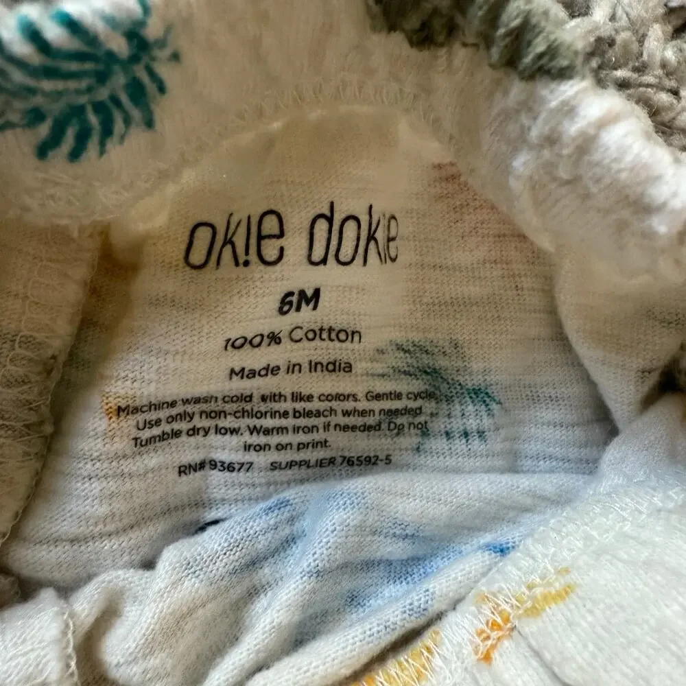 Okie Dokie Outfit Set 6 Months Baby Boy Shorts Shirt Dinosaur Shorties CUTE
